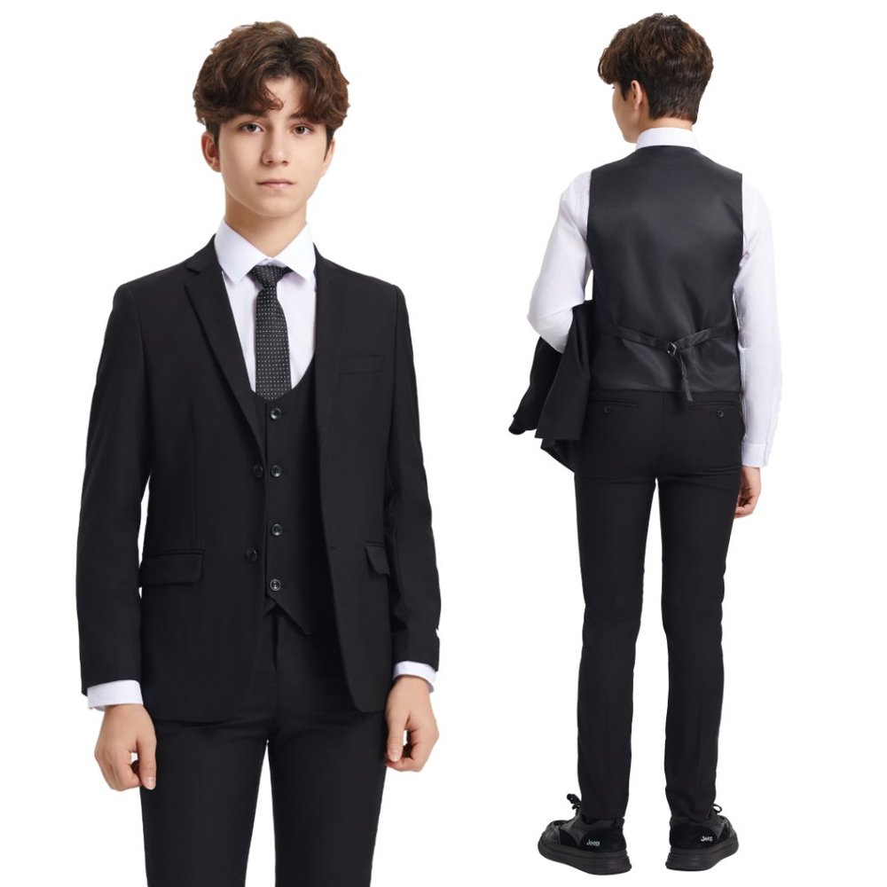 EXCLUSIVE Stacy Adams 5pc Boys Suit Slim-Fit, Black